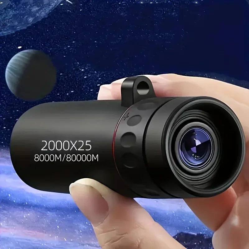 2000x25 HD Monocular Telescope with Phone Holder – Portable Outdoor Zoom Scope