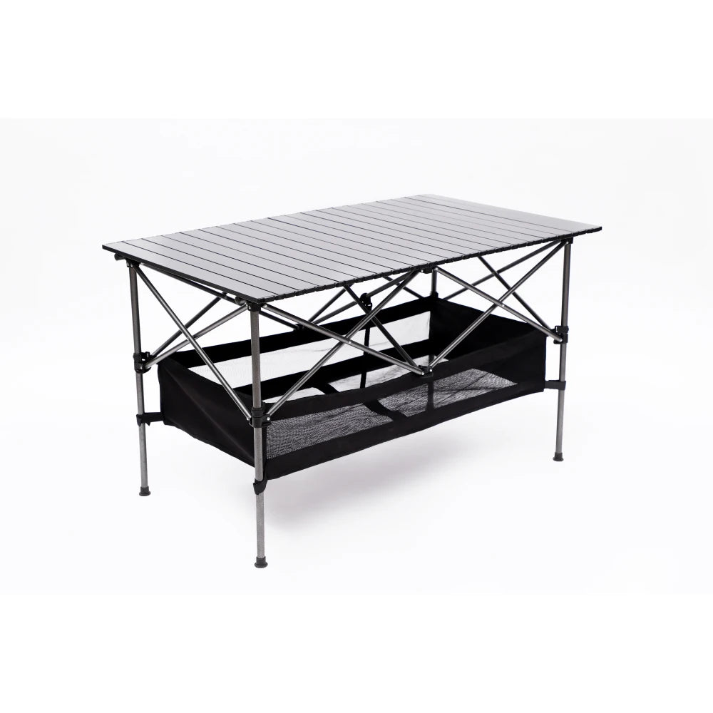 1-Piece Folding Outdoor Aluminum Roll-Up Table with Carrying Bag