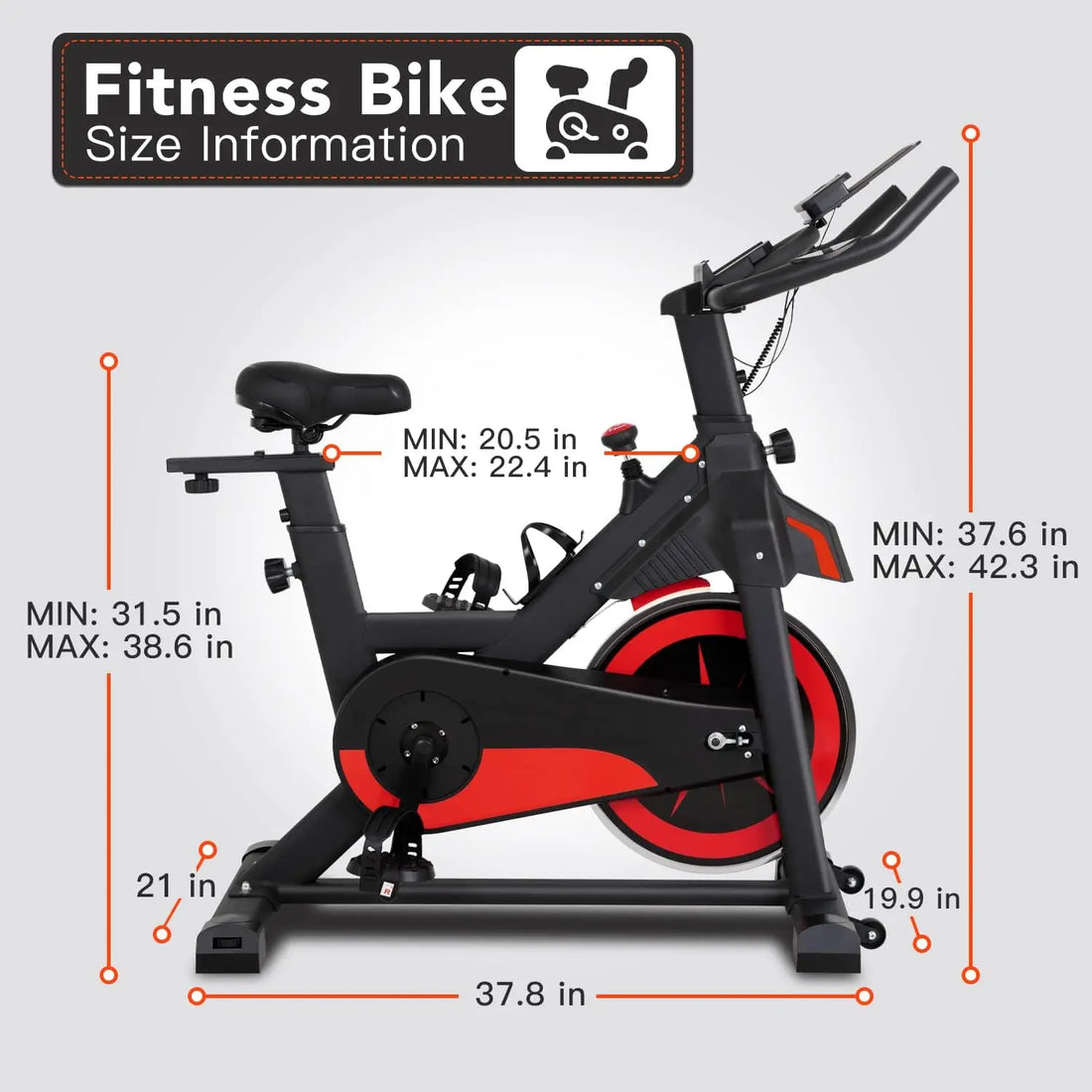 Fitness Training Bike with LCD Monitor & Cushioned Seat