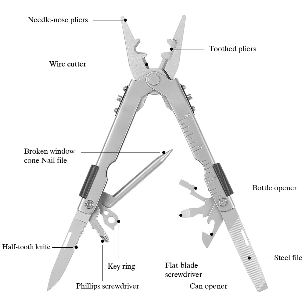 Outdoor Multitool Folding EDC Knife & Pliers