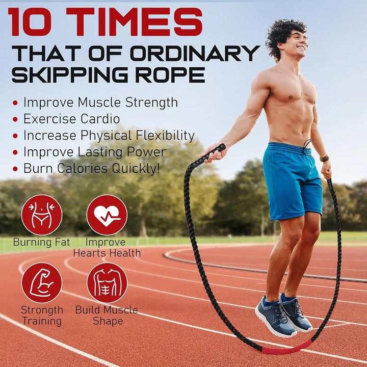 Weighted Jump Rope 3lb-5lb, 9.8ft Heavy Fitness Skipping Rope