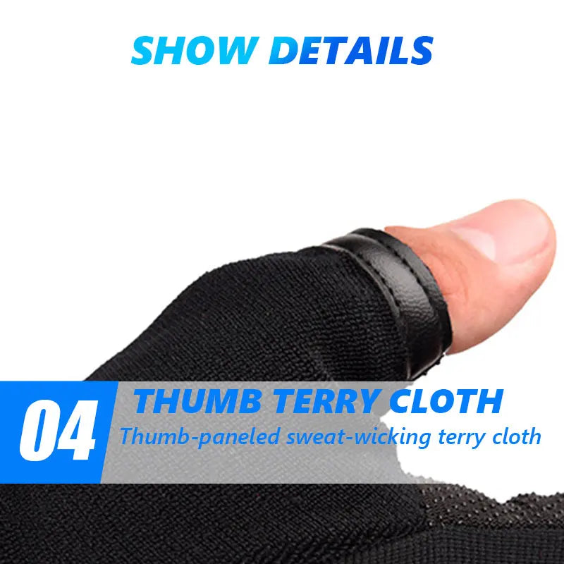 Heavy Duty Gym Training Gloves – Half Finger, Non-Slip, Wrist Support