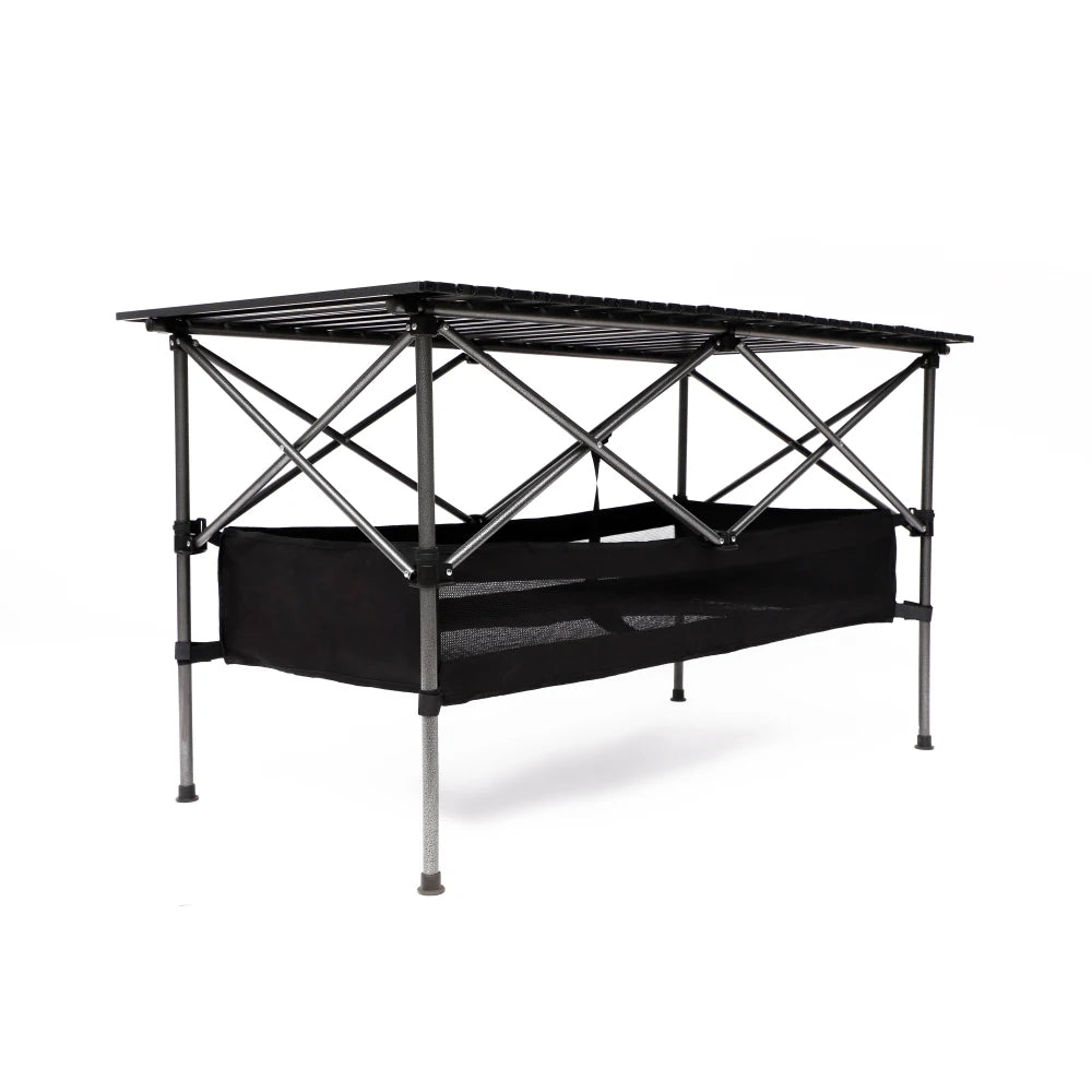 1-Piece Folding Outdoor Aluminum Roll-Up Table with Carrying Bag