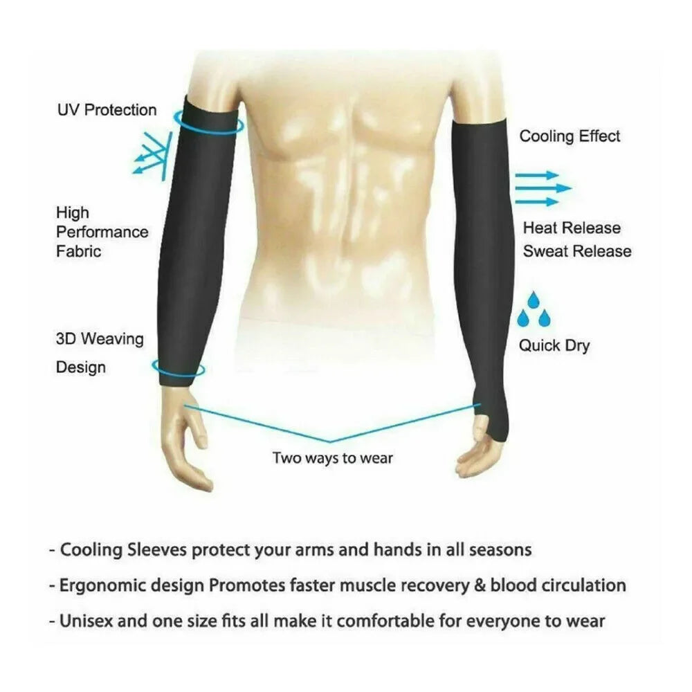Cooling Breathable Unisex Arm Sleeves with Thumb Holes