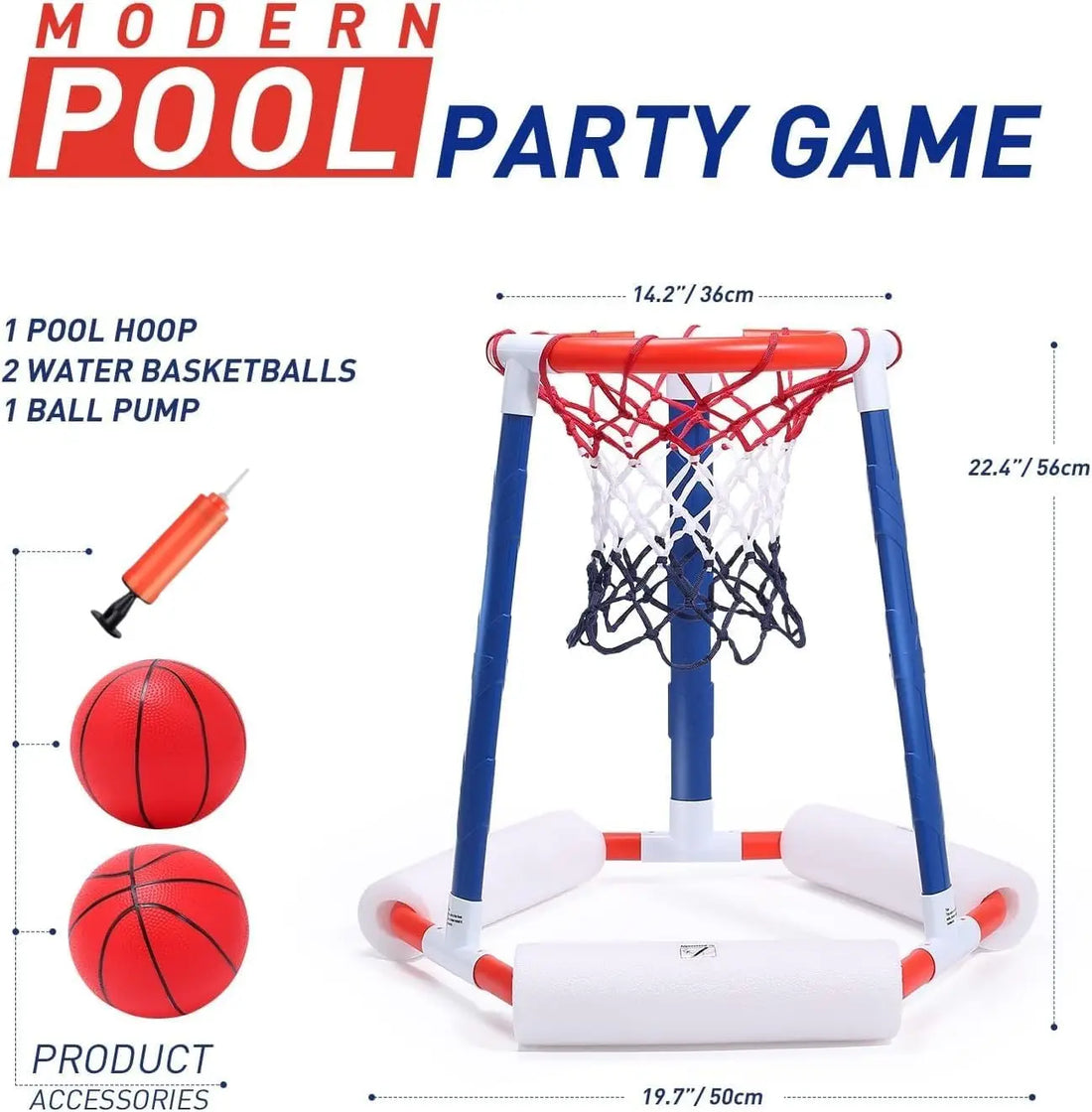 EagleStone Inflatable Pool Basketball Set