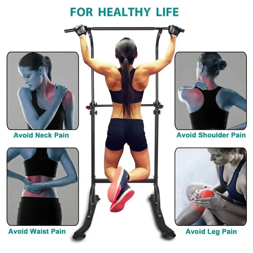 Power Tower Dip Station with Adjustable Bench & Pull-Up Bar
