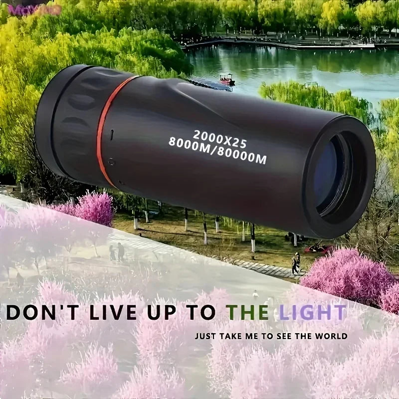 2000x25 HD Monocular Telescope with Phone Holder – Portable Outdoor Zoom Scope