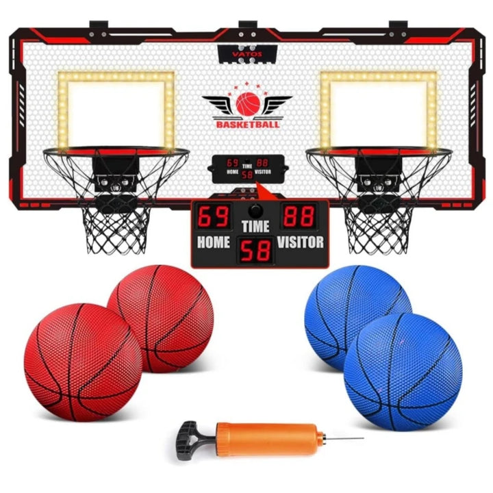 VATOS 2-Pack Mini Basketball Hoops with Electronic Scoreboard