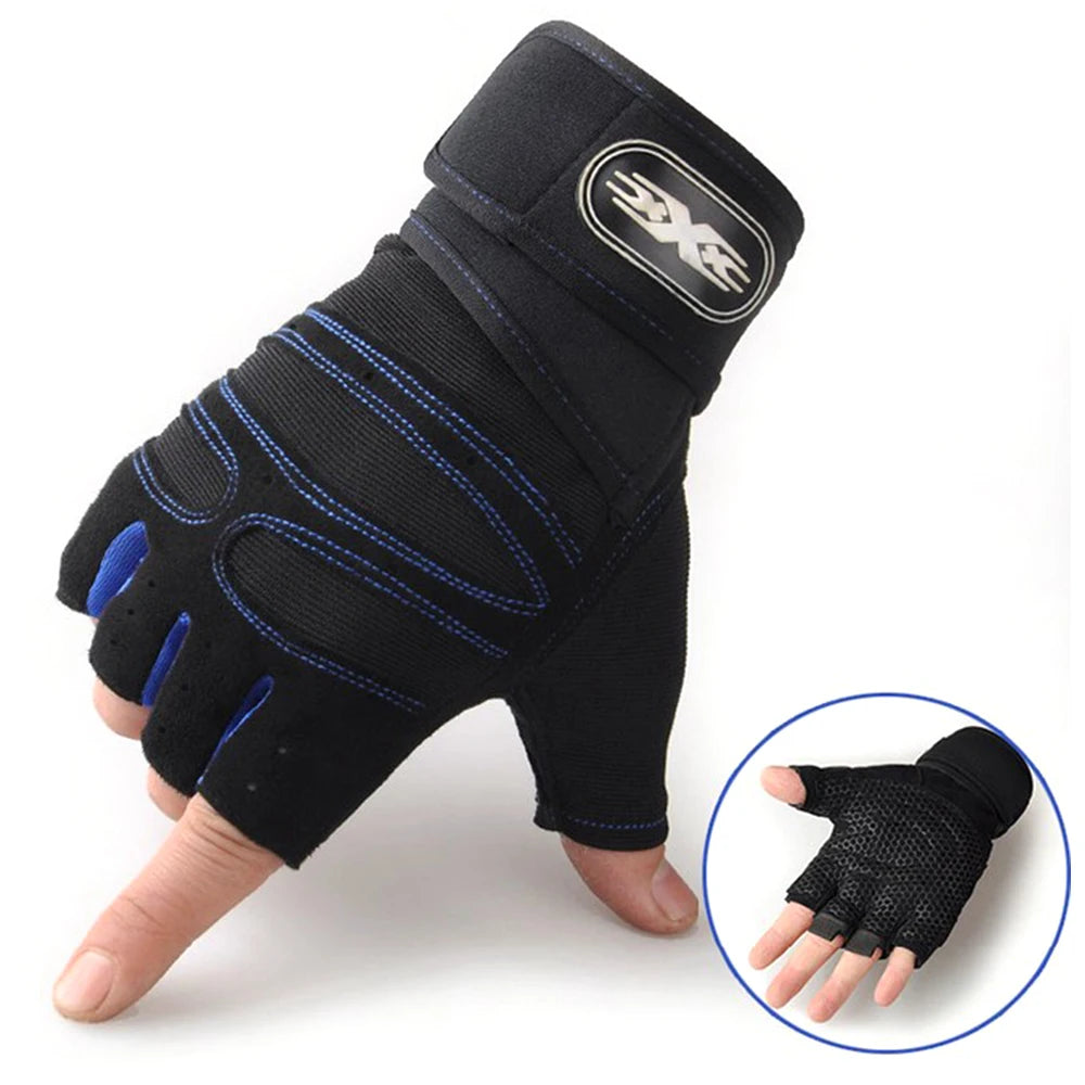 Heavy Duty Gym Training Gloves – Half Finger, Non-Slip, Wrist Support