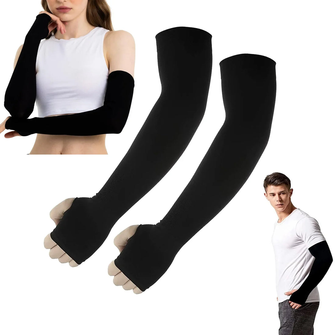 Cooling Breathable Unisex Arm Sleeves with Thumb Holes