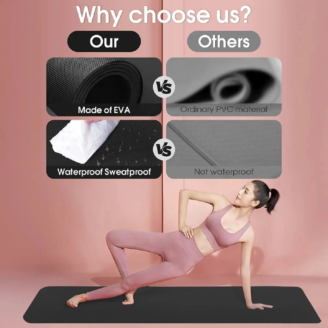 4MM Anti-Slip EVA Yoga Mat – Lightweight Fitness & Exercise Mat