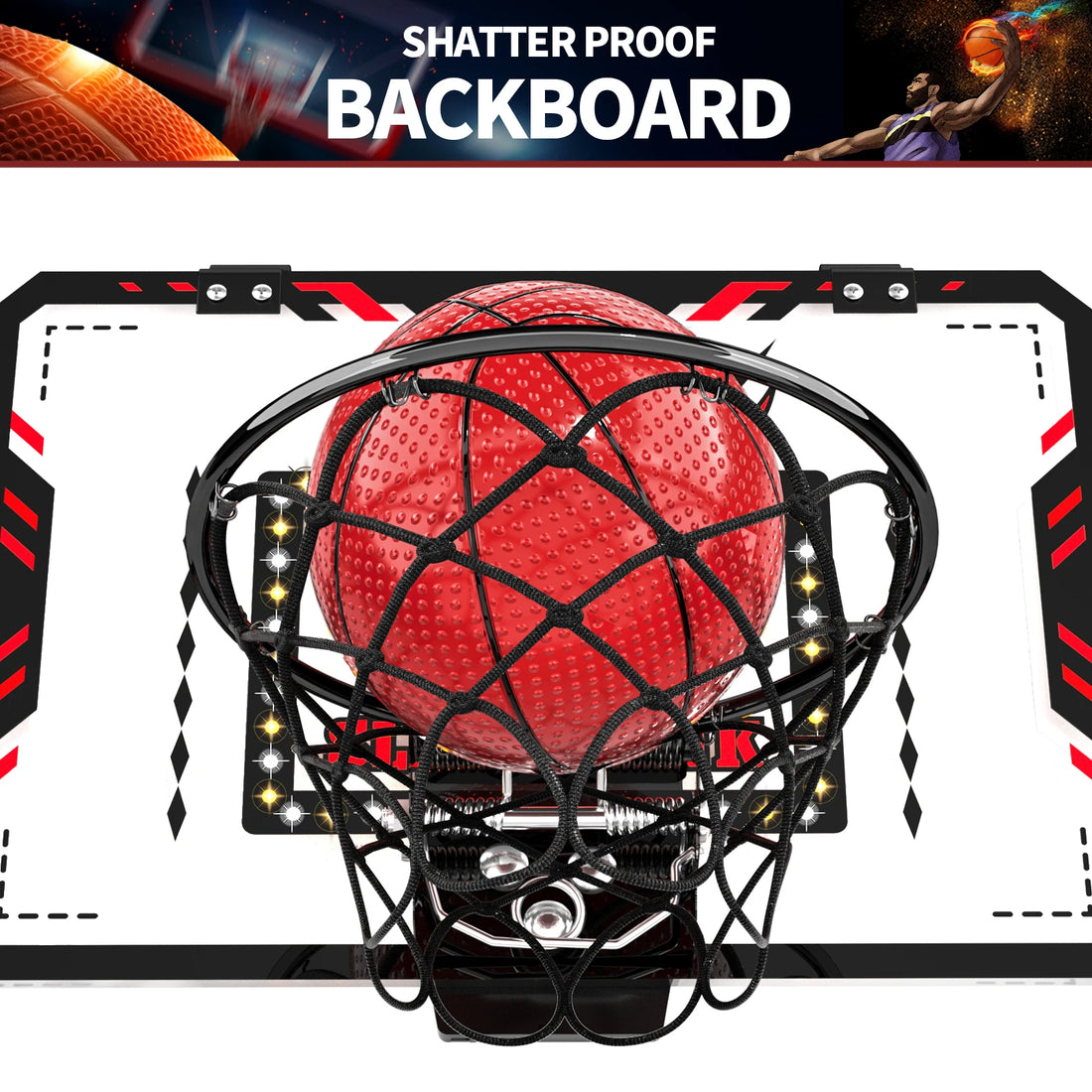 Indoor Mini Basketball Hoop Set with Electronic Scoreboard
