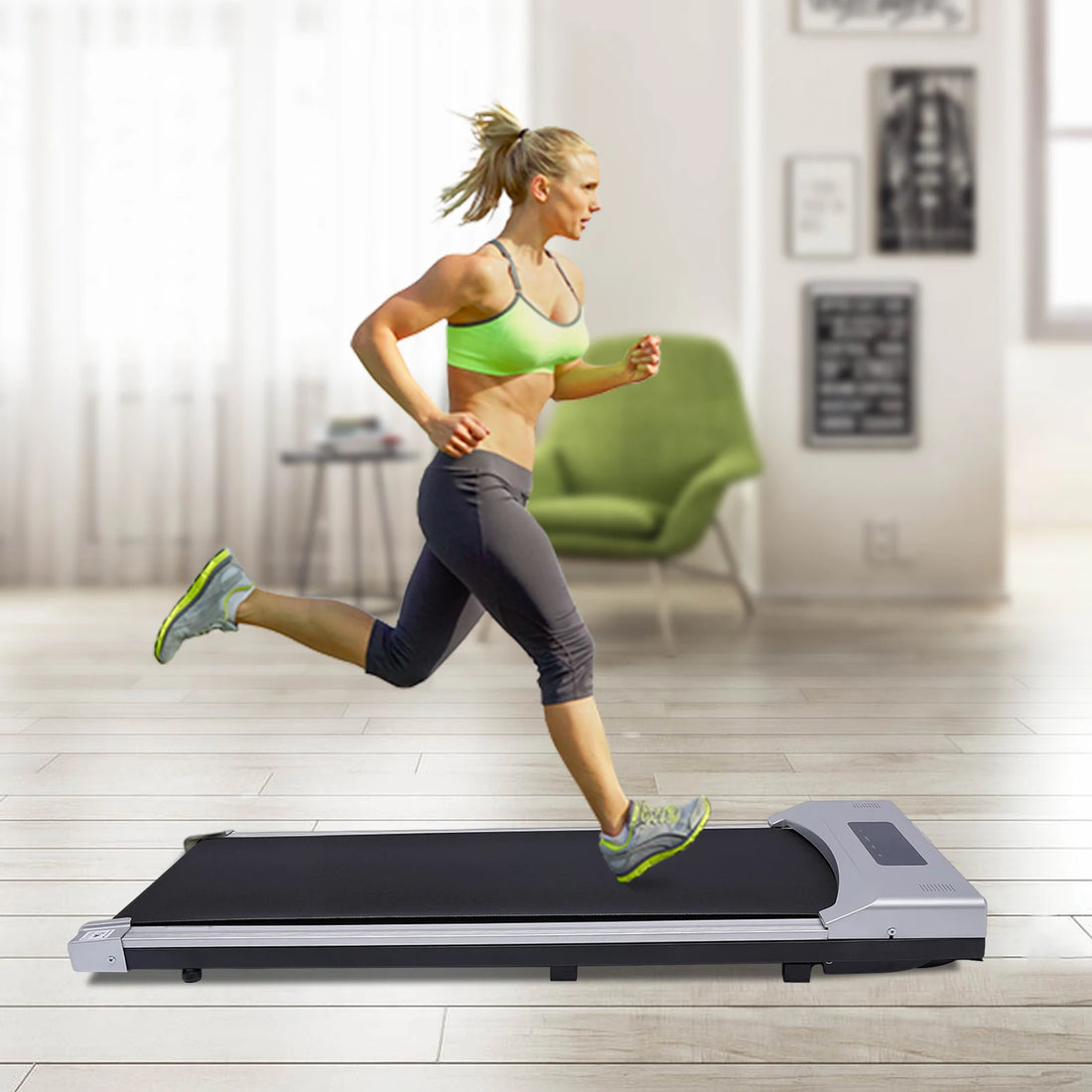 Electric Treadmill – 0.65–3HP LED Walking Pad with Remote Control