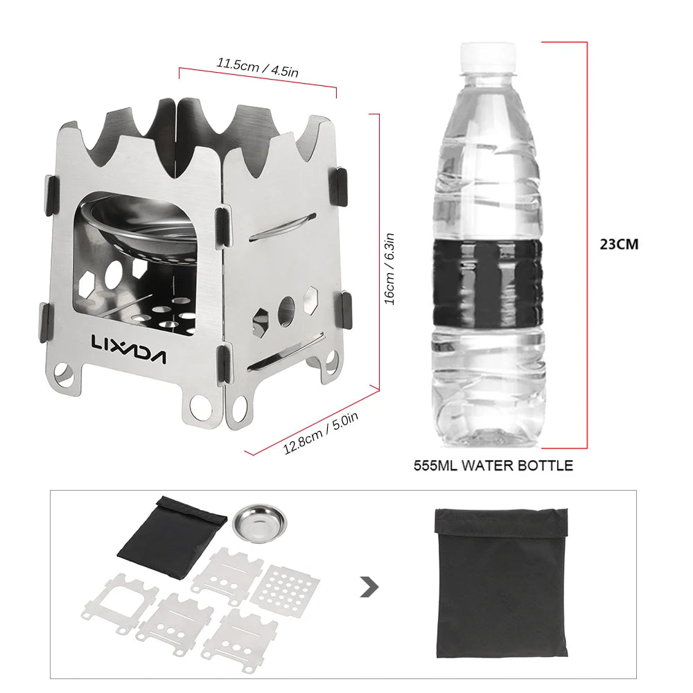 Titanium Portable Folding Wood Camping Stove