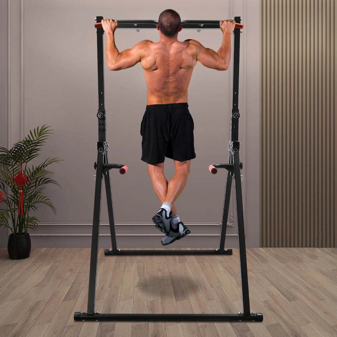 Adjustable Power Tower Pull-Up Bar Station