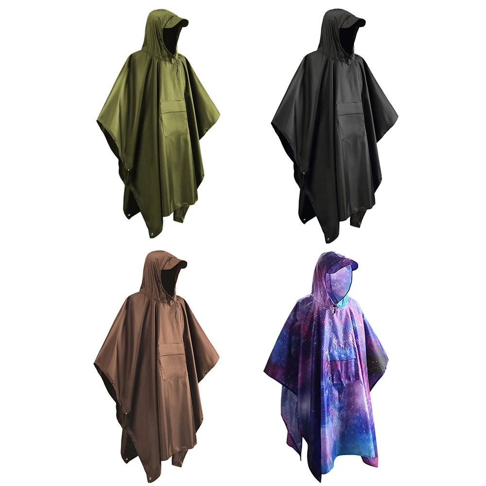 Lightweight Hooded Motorcycle Rain Poncho
