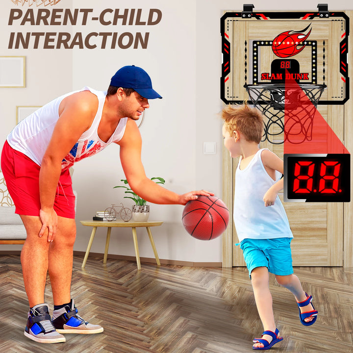 Indoor Mini Basketball Hoop Set with Electronic Scoreboard