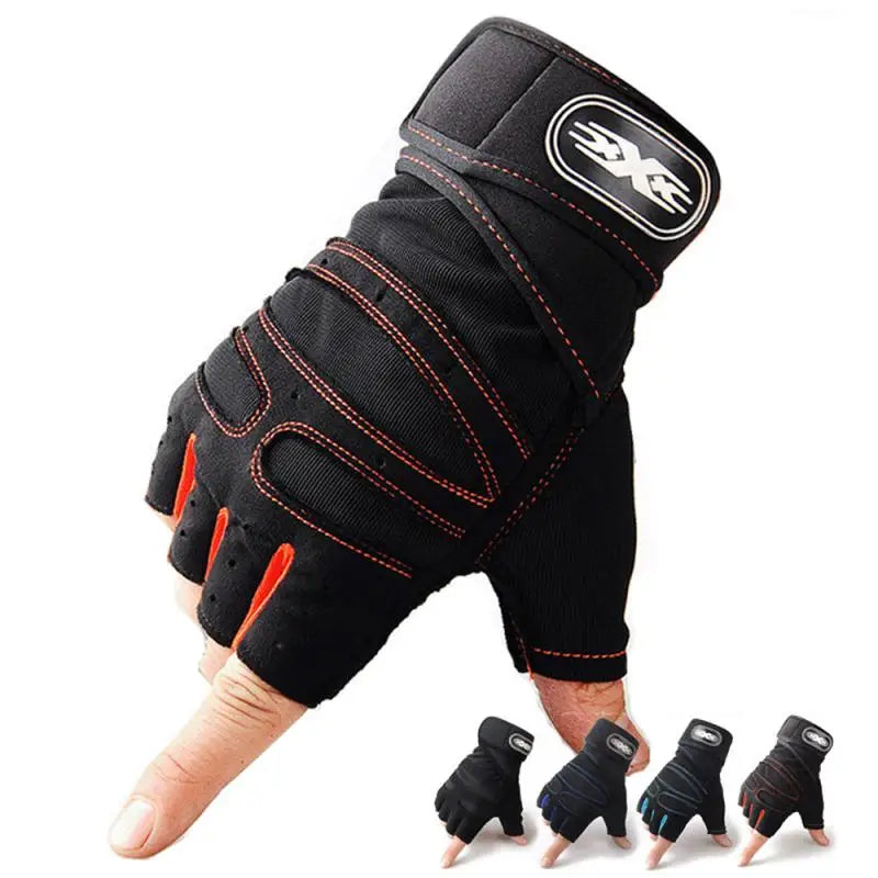Heavy Duty Gym Training Gloves – Half Finger, Non-Slip, Wrist Support