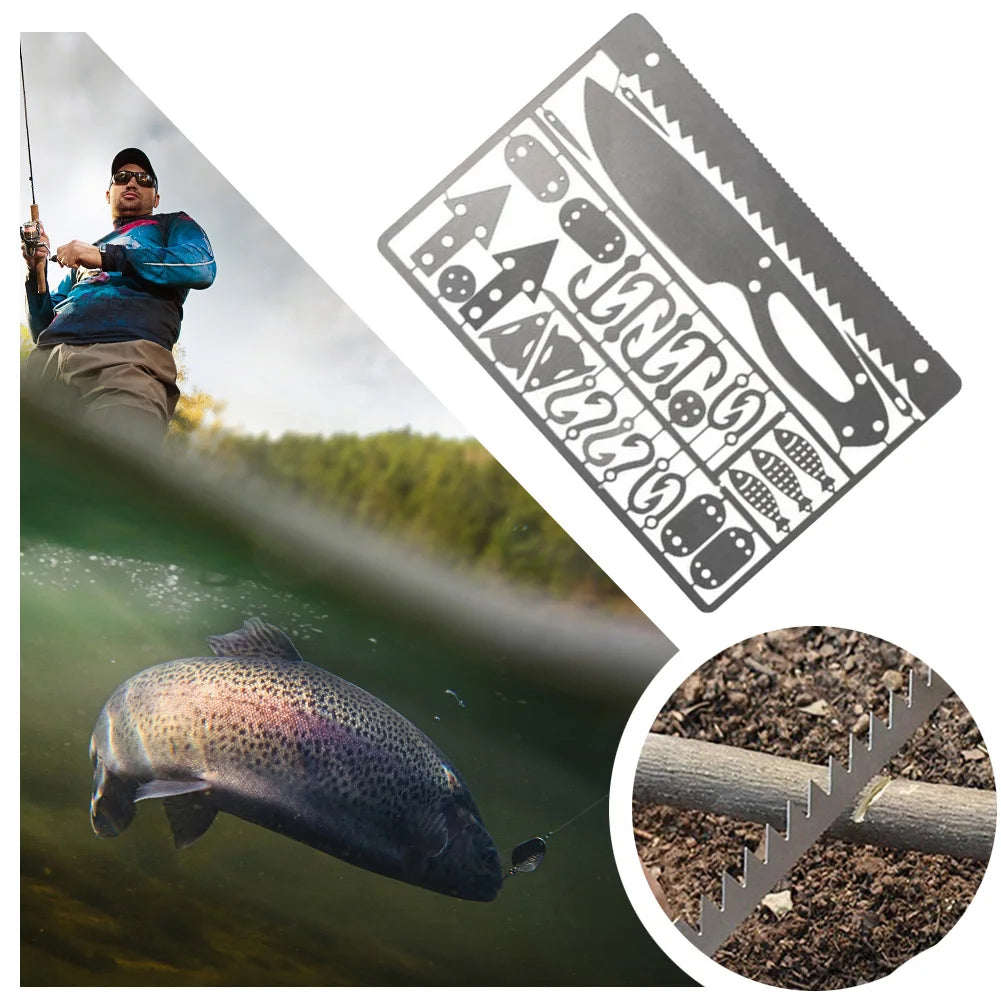 Portable Outdoor EDC Survival Fishing Hook Card