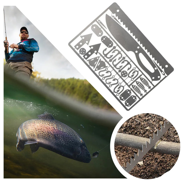 Portable Outdoor EDC Survival Fishing Hook Card