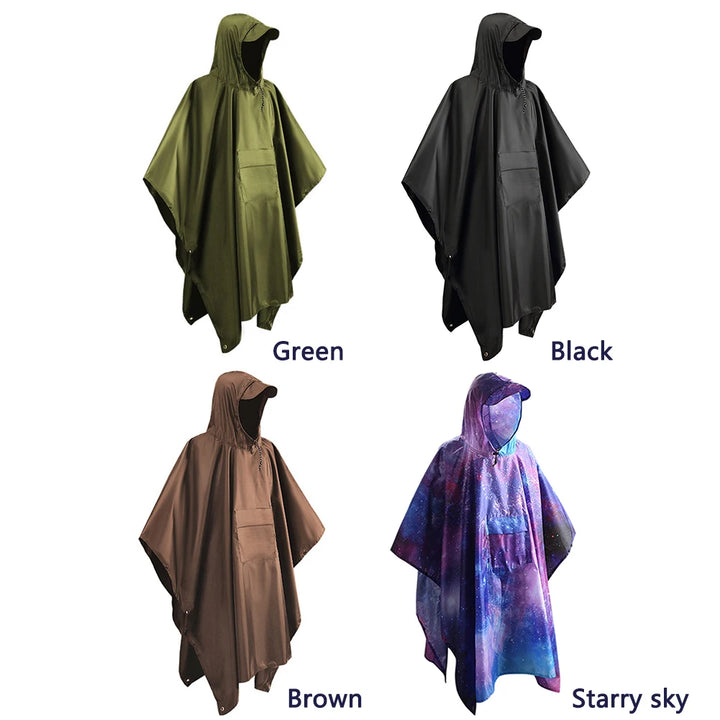 Lightweight Hooded Motorcycle Rain Poncho