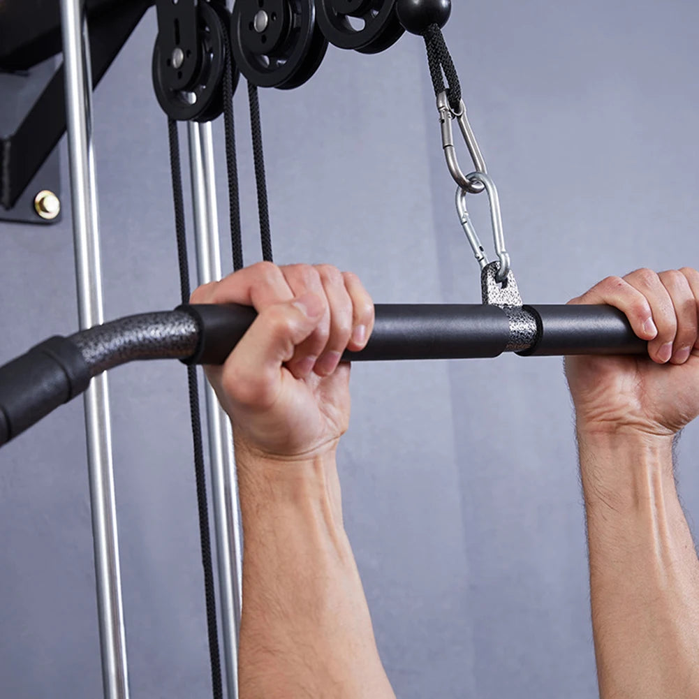 DIY Rotatable Steel Wire Rope Roller for Weight Training