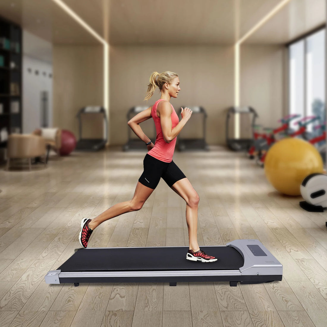 Electric Treadmill – 0.65–3HP LED Walking Pad with Remote Control