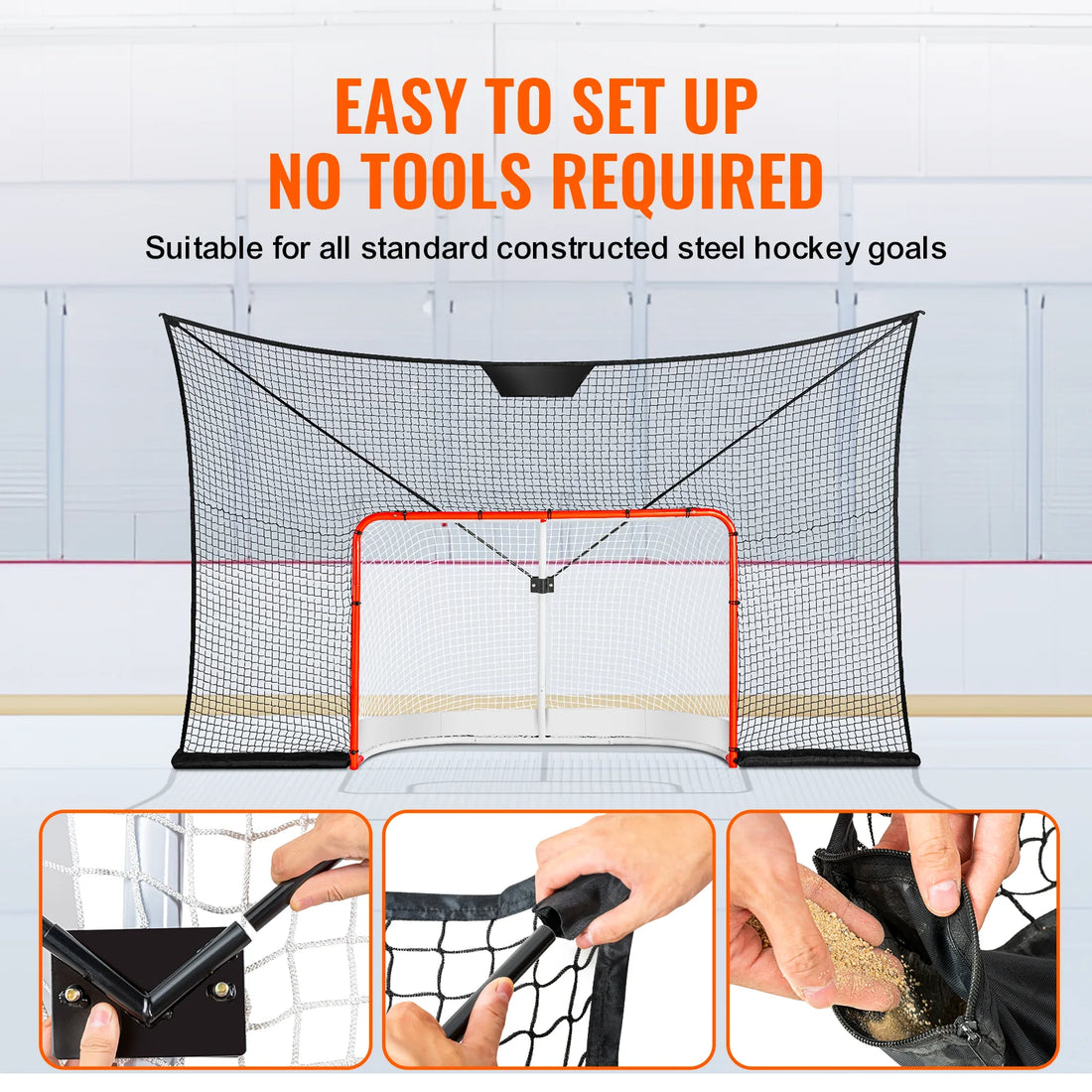 VEVOR 12x7ft Hockey Goal Backstop Net