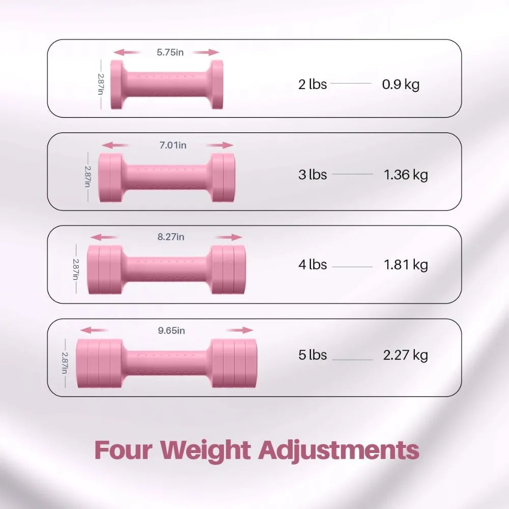 4-in-1 Adjustable Dumbbell Set for Women (Set of 2)