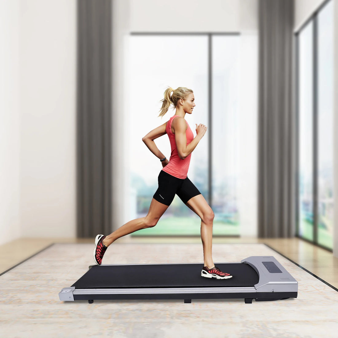 Electric Treadmill – 0.65–3HP LED Walking Pad with Remote Control