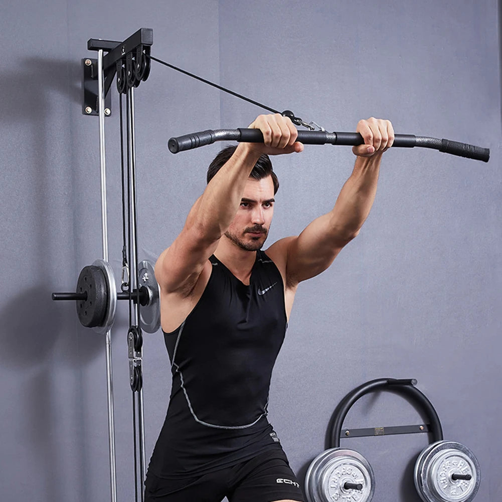 DIY Rotatable Steel Wire Rope Roller for Weight Training