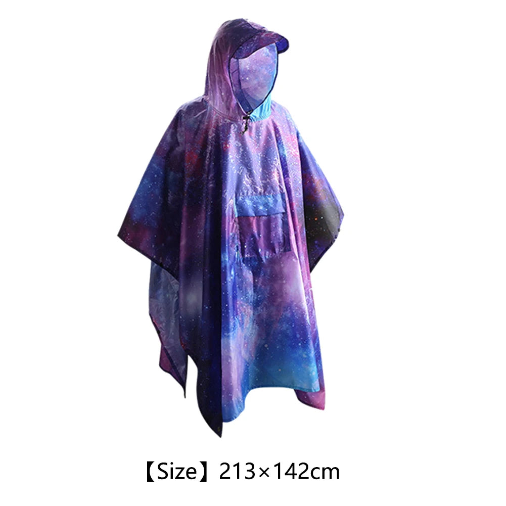 Lightweight Hooded Motorcycle Rain Poncho