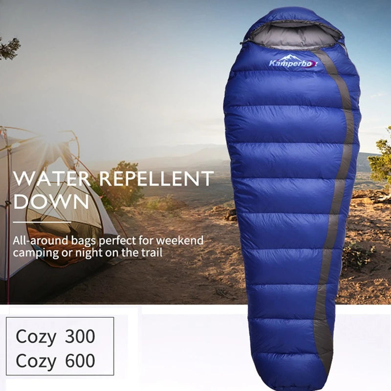 Winter Down Sleeping Bag - Lightweight Low-Temp Camping Bag