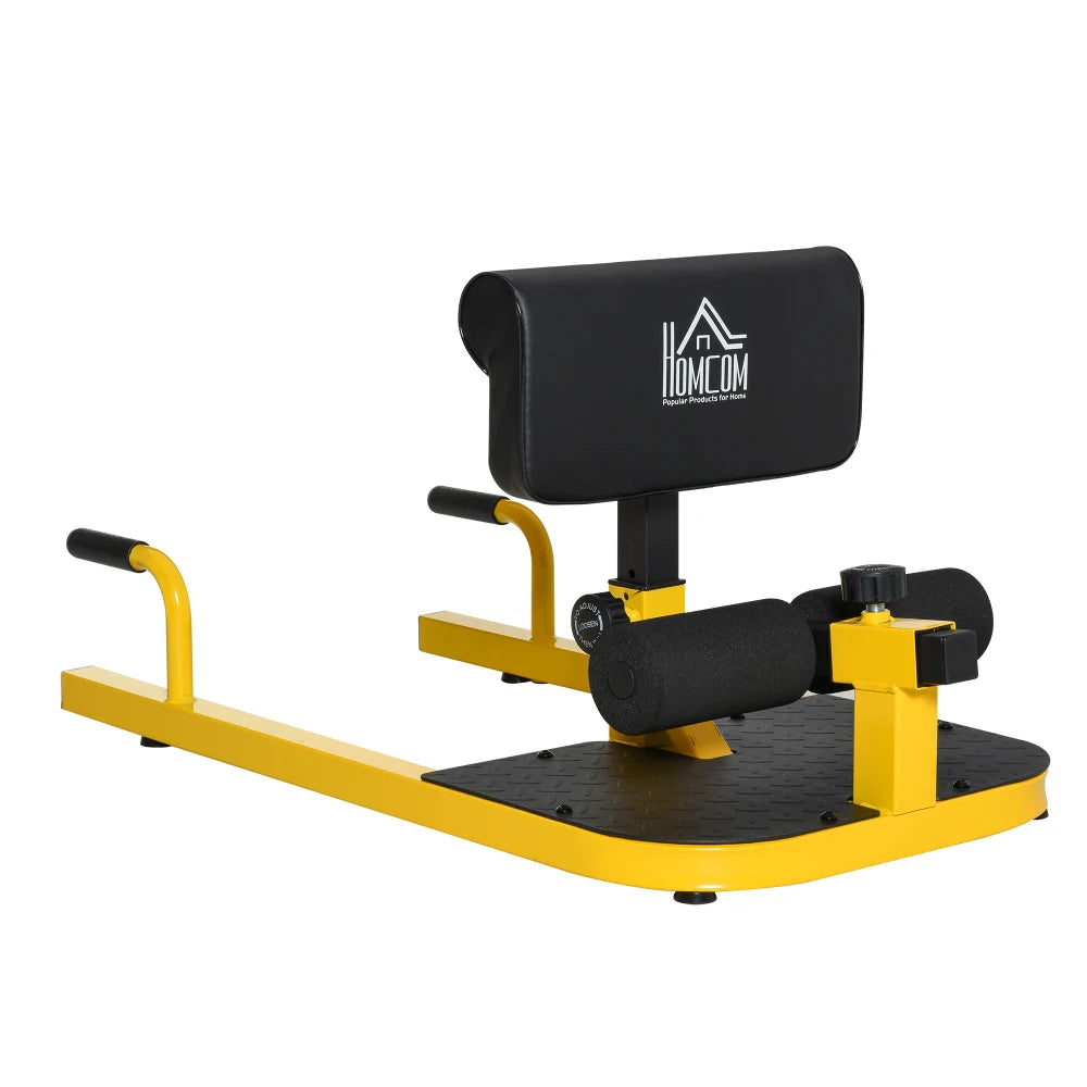 3-in-1 Padded Push-Up & Sit-Up Squat Machine - Yellow