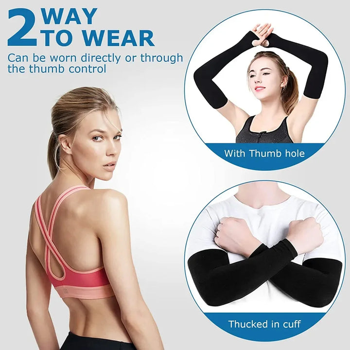 Cooling Breathable Unisex Arm Sleeves with Thumb Holes
