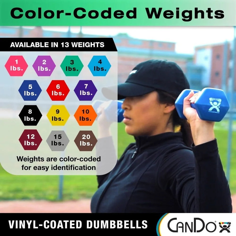 2 lb Vinyl Coated Hex Dumbbell Pair