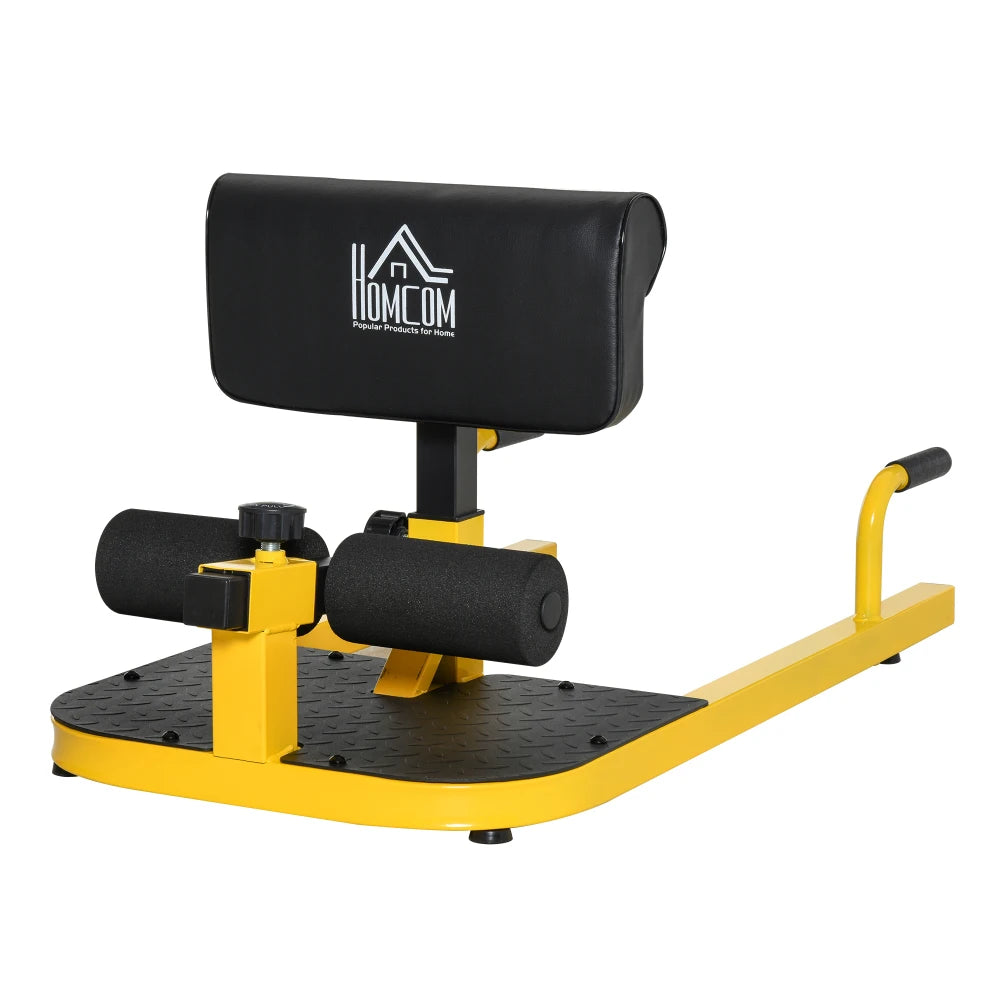 3-in-1 Padded Push-Up & Sit-Up Squat Machine - Yellow