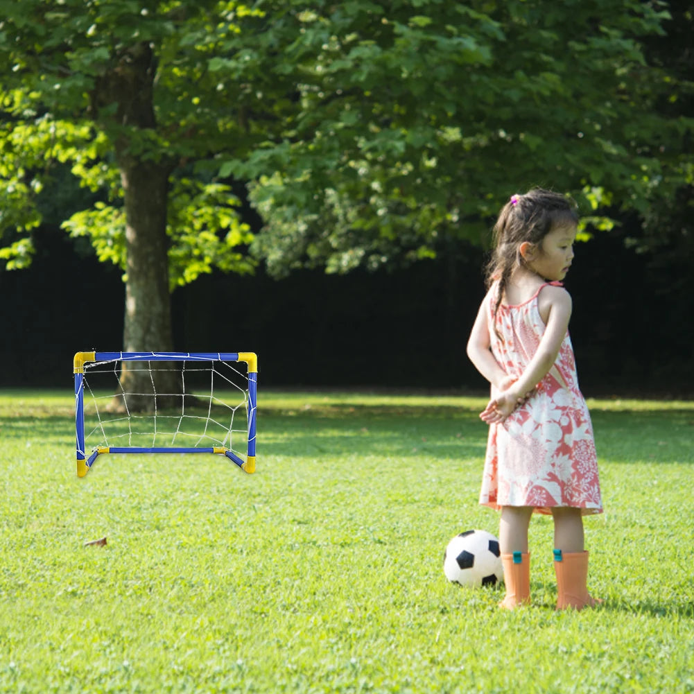 Foldable Kids Soccer Goal Set with Pump