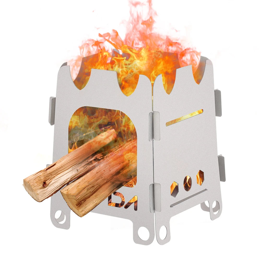 Titanium Portable Folding Wood Camping Stove