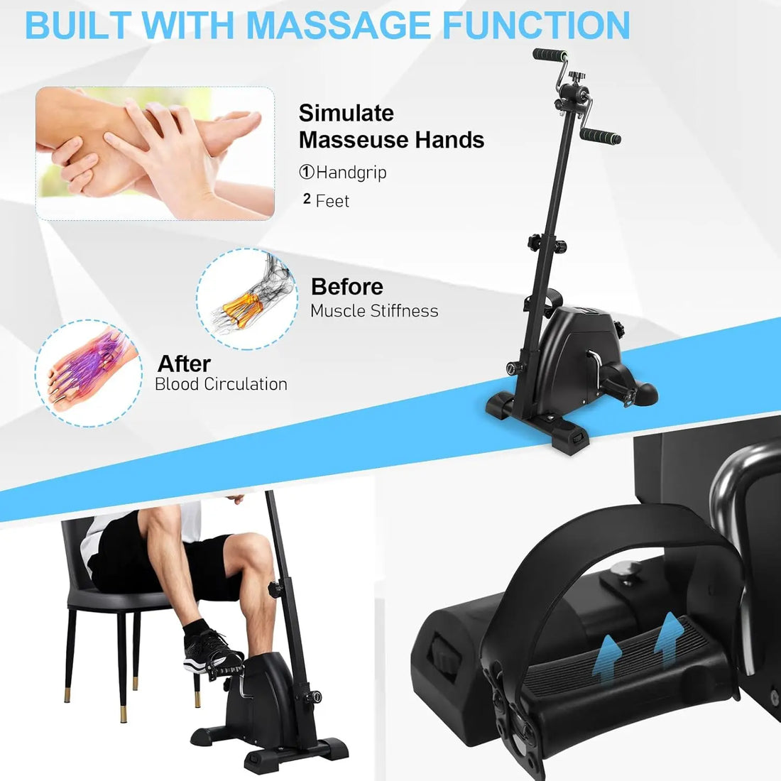 Pedal Exerciser Bike for Hand, Arm, Leg & Knee