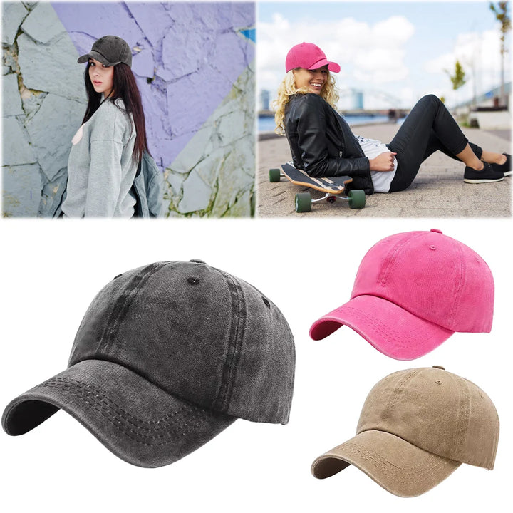 Vintage Cotton Baseball Cap - Outdoor Sun Protection Dad Hat