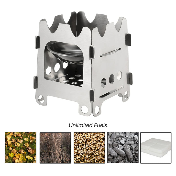 Titanium Portable Folding Wood Camping Stove