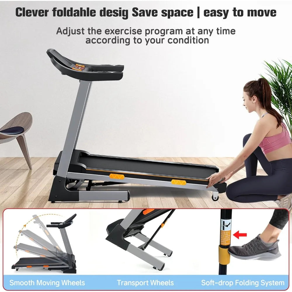 Foldable 3.5HP Treadmill with Auto Incline