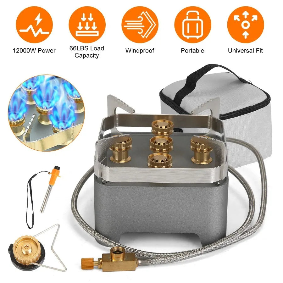 12000W Portable Camping Stove with Cassette Adapter