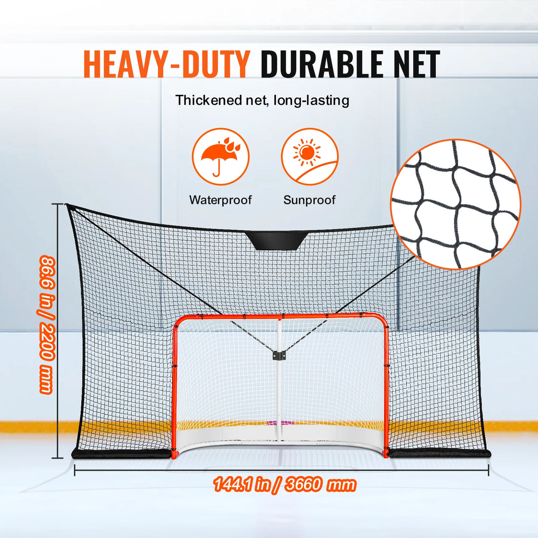 VEVOR 12x7ft Hockey Goal Backstop Net