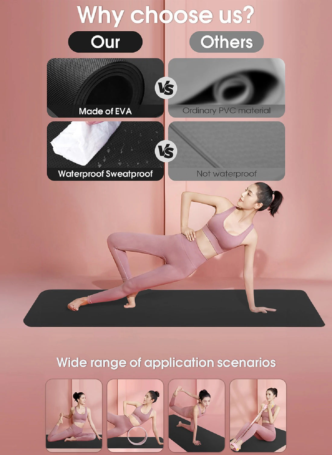 4MM Anti-Slip EVA Yoga Mat – Lightweight Fitness & Exercise Mat