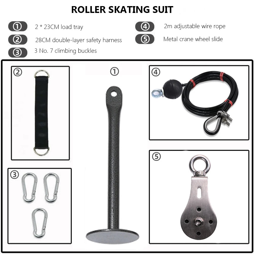 DIY Rotatable Steel Wire Rope Roller for Weight Training