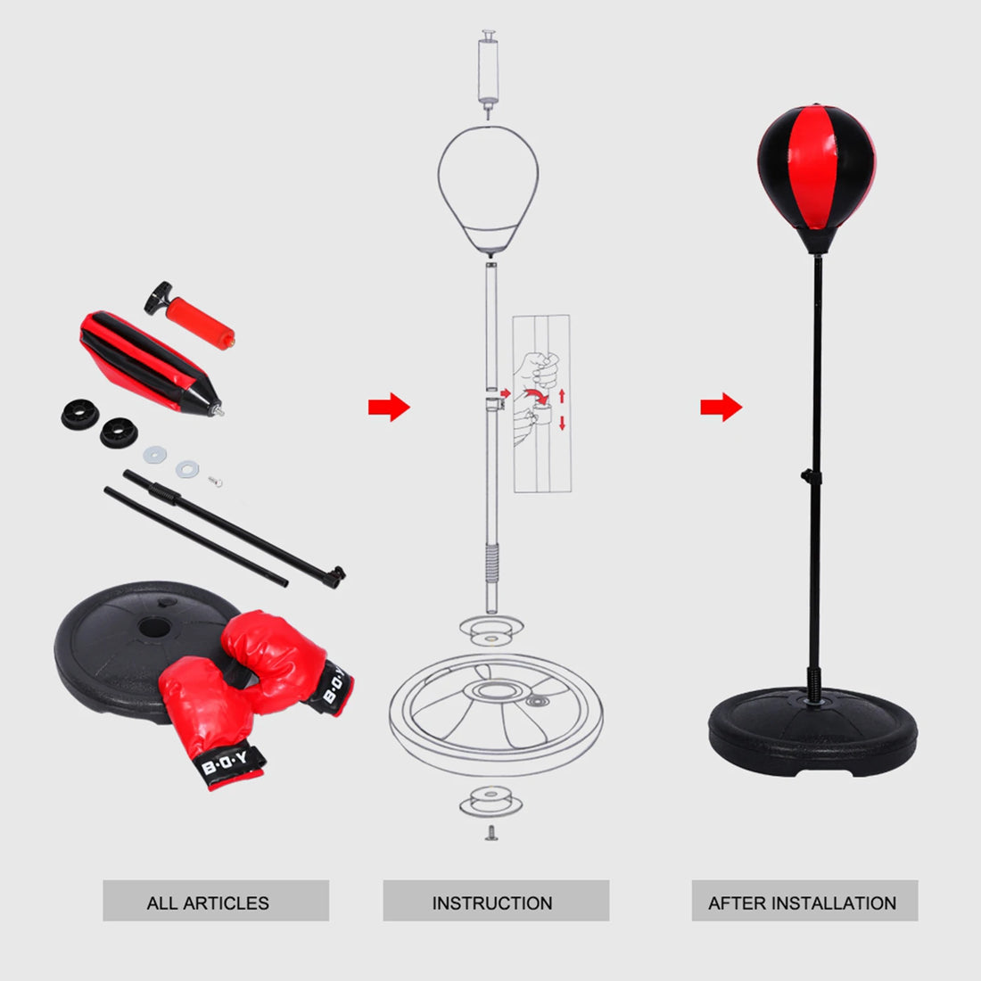 Children's Adjustable Boxing Set with Gloves