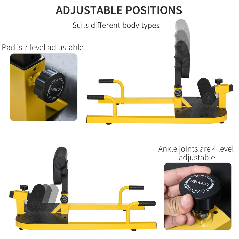 3-in-1 Padded Push-Up & Sit-Up Squat Machine - Yellow