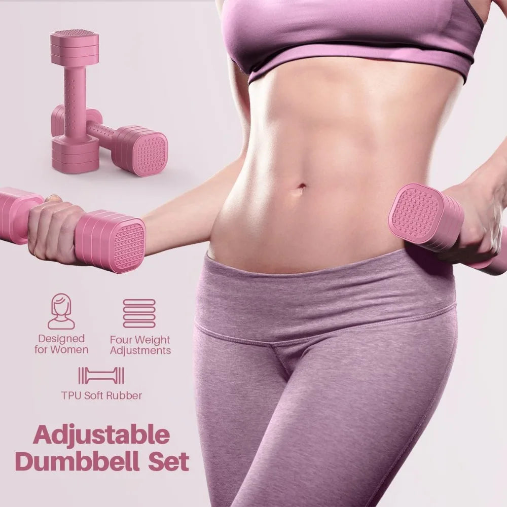 4-in-1 Adjustable Dumbbell Set for Women (Set of 2)